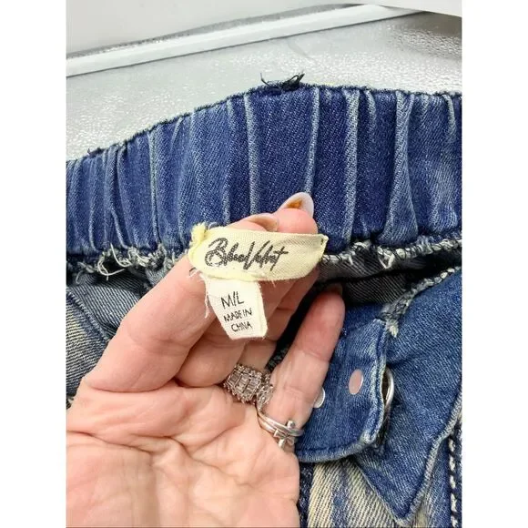 Hengsheng Jeans Women's Size 30 Light Wash Denim Patchwork Straight Leg Jeans - Picture 14 of 16